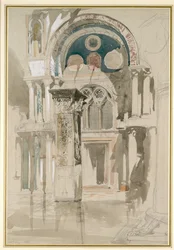 Teil der Markusbasilika, Venedig: Skizze nach Regen, 27. Mai 1846